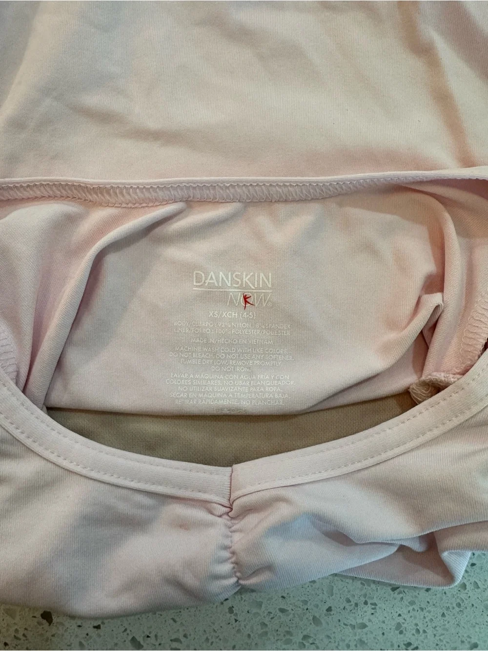 Danskin Light Pink Short-Sleeve Dance Leotard